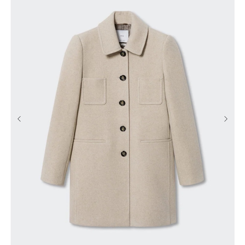 Mango Button Wool Coat